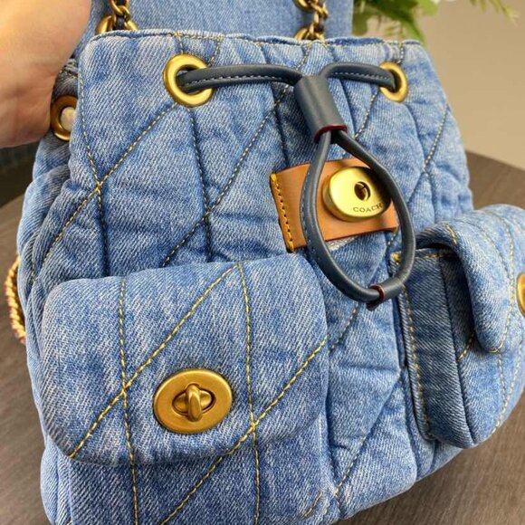 Coach CZ747 Denim Tabby Backpack in Indigo - Picture 2 of 9